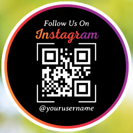 Instagram Business QR Code Zwart Sticker