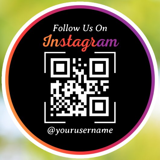 Instagram Business QR Code Zwart Sticker