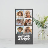 Instagram Chalkboard 6 Foto Collage Feestdagenkaart (Staand voorkant)