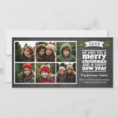 Instagram Chalkboard 6 Foto Collage Feestdagenkaart (Voorkant)