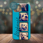 Instagram Collage - 4 fotofilmstrip met blauw iPhone 16 Hoesje<br><div class="desc">Gebruik foto's met lijsten op deze. Voeg uw favoriete foto's toe aan deze strip voor een leuke geheugenhouder. Een artistieke manier om je beste foto's te tonen die foto's delen.</div>
