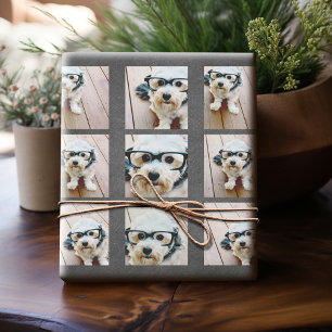 Instagram Collage met 6 foto's op schoolbord Cadeaupapier