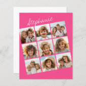 Instagram Collage met 9 vierkante foto's notiecard (Voorkant / Achterkant)