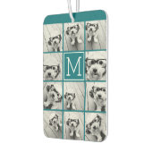 Instagram Collage met aangepast monogram blauw Luchtverfrisser (Links)