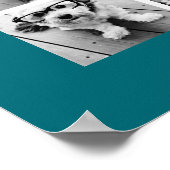 Instagram Collage met aangepast monogram blauw Poster (Hoek)