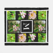Instagram collage uw afbeeldingen aangepaste monog fleece deken (Voorkant (Horizontaal))