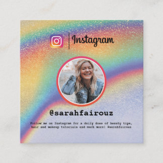 Instagram Colorful Photo Trendy Holographic  Contactkaartje