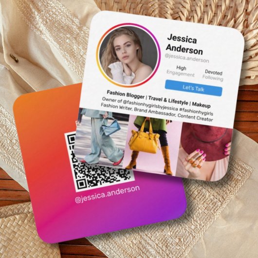 Instagram connect with us social media vierkante visitekaartje