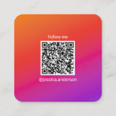 Instagram connect with us social media vierkante visitekaartje (Achterkant)