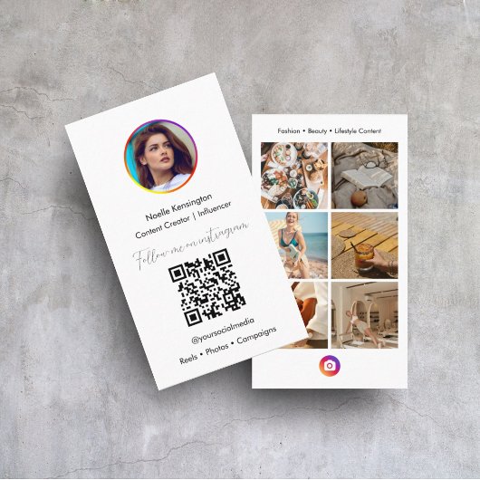 Instagram Content Creator Sociale media Invloedrij Visitekaartje
