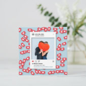 Instagram Cool Love Funny Save the Date Kaart (Staand voorkant)