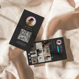 Instagram donker thema QR code 10 foto sociale med Visitekaartje