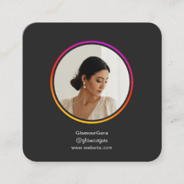 Instagram donker thema QR-code 1 foto sociale medi Vierkante Visitekaartje