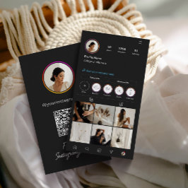 Instagram donker thema QR code 7 foto sociale medi Visitekaartje