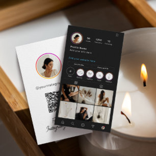 Instagram donker thema QR code 7 foto sociale medi Visitekaartje