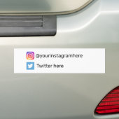 Instagram en Twitter Social Media Bumpersticker (Op auto)
