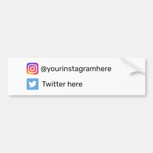 Instagram en Twitter Social Media Bumpersticker (Voorkant)