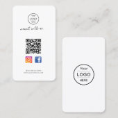 Instagram Facebook QR-code | Roze visitekaartje fo (Voorkant / Achterkant)
