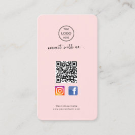 Instagram Facebook QR-code | Roze visitekaartje fo