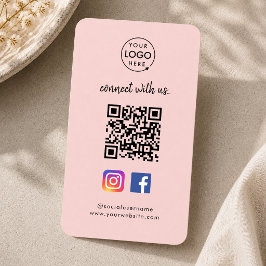 Instagram Facebook QR Code | Social Media Roze Visitekaartje