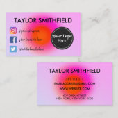 Instagram facebook twitter aura roze verloop visitekaartje (Voorkant / Achterkant)