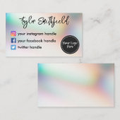 Instagram facebook twitter holo gradiënt visitekaartje (Voorkant / Achterkant)