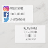 Instagram facebook twitter visitekaartje (Voorkant / Achterkant)