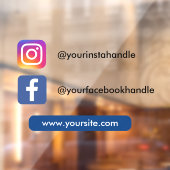 Instagram Facebook & Website Social Media Simple Raamsticker (Vel 2)