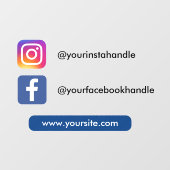 Instagram Facebook & Website Social Media Simple Raamsticker (Vel)