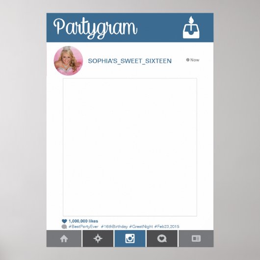 Instagram-feestprop POSTER Fotohoudrekwint 20x28 (Voorkant)