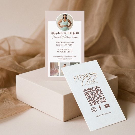 Instagram Fitness Personal Trainer Photo QR Code Visitekaartje