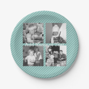 Instagram Foto Collage 4 afbeeldingen - blauwe str Papieren Bordje