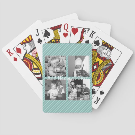 Instagram Foto Collage 4 afbeeldingen - blauwe str Pokerkaarten (Achterkant)