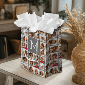 Instagram Foto Collage Aangepaste Monogramkolen Medium Cadeauzakje