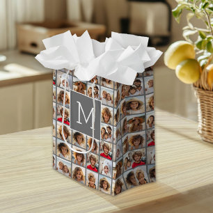 Instagram Foto Collage Aangepaste Monogramkolen Medium Cadeauzakje