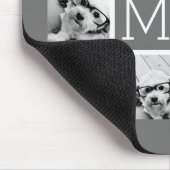 Instagram Foto Collage Aangepaste Monogramkolen Muismat (Hoek)