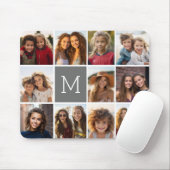 Instagram Foto Collage Aangepaste Monogramkolen Muismat (Met muis)