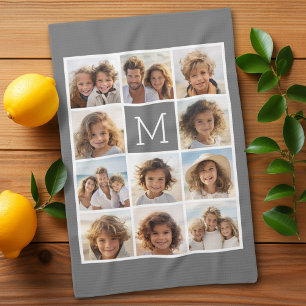 Instagram Foto Collage Aangepaste Monogramkolen Theedoek