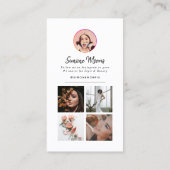 Instagram Foto Collage Moderne Script Social Media Contactkaartje (Achterkant)