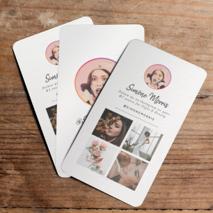 Instagram Foto Collage Moderne Script Social Media Contactkaartje