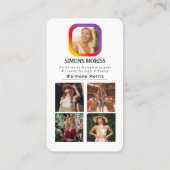 Instagram Foto Collage Moderne Script Social Media Visitekaartje (Achterkant)