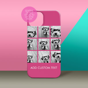 Instagram Foto Collage PINK 9 vierkante foto's iPhone 15 Pro Max Hoesje