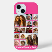 Instagram Foto Collage Tot 14 foto's Roze Case-Mate iPhone Case (Achterkant)