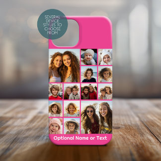 Instagram Foto Collage Tot 14 foto's Roze iPhone 15 Case