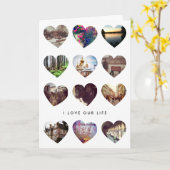 Instagram Foto Hart Collage Liefdeskaart Kaart (Gele Bloem)