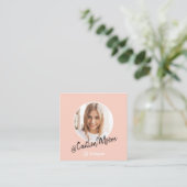 Instagram Foto Modern Script Trendy Social Media Contactkaartje (Staand voorkant)