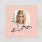 Instagram Foto Modern Script Trendy Social Media Contactkaartje (Voorkant)
