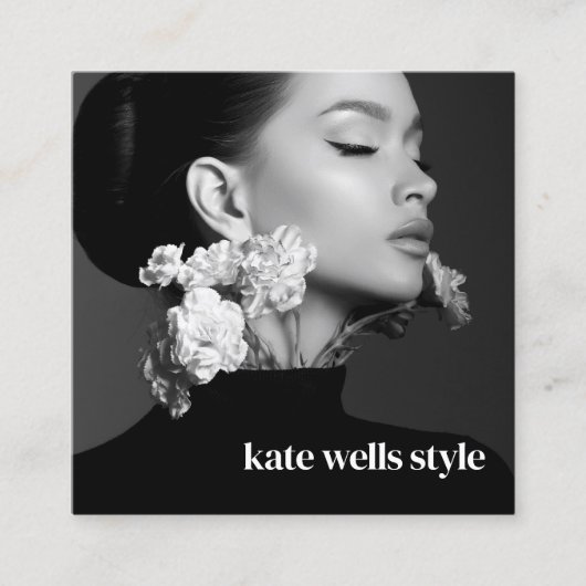 Instagram foto QR-code Vierkante Visitekaartje (Voorkant)