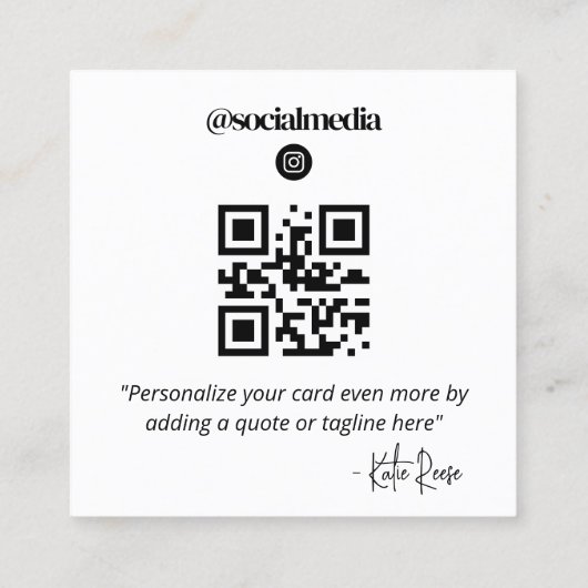 Instagram foto QR-code Vierkante Visitekaartje (Achterkant)