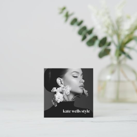 Instagram foto QR-code Vierkante Visitekaartje (Staand voorkant)